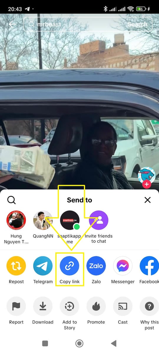 Paste link into TikGo