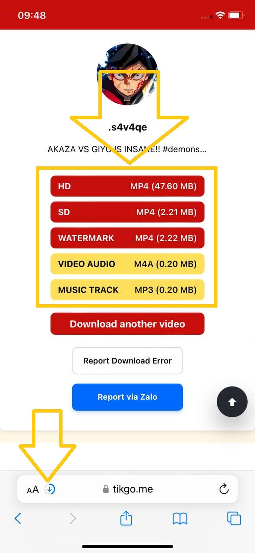 Safari downloading video