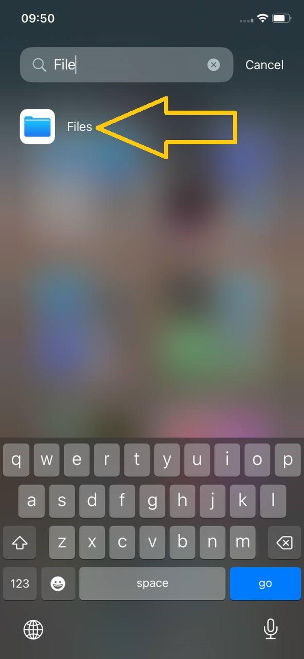 Find video in Files app